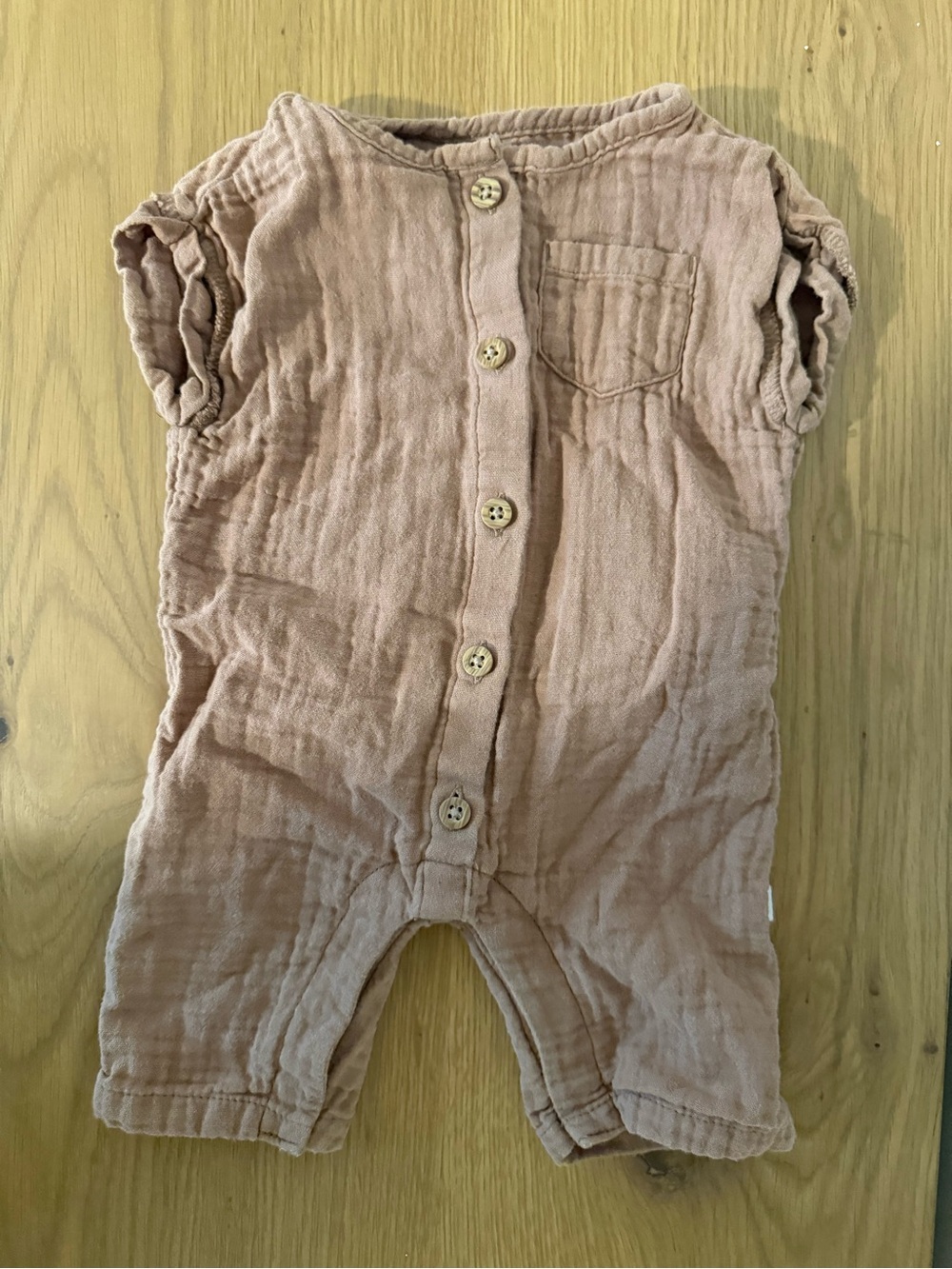 Carter's Dusty Rose Gauze Button-Front Baby Romper